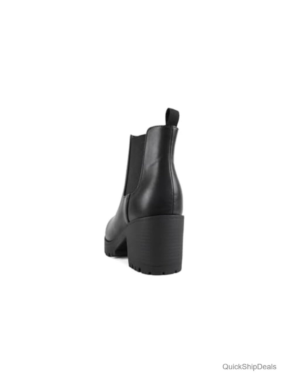 Women's Ankle Bootie with Chunky Heel & Lug Sole Platform - Picture 3 of 5